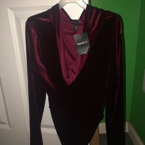 Velvet Bodysuit Hoodie